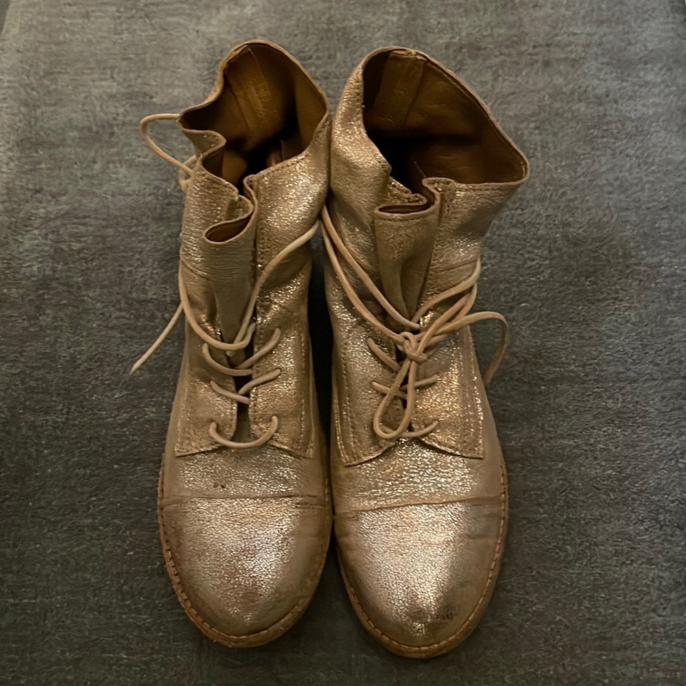 Miz Mooz gold ankle boots